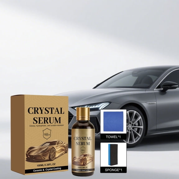 Wovilon 5 Pcs Car Ceramic Coating, Long Lasting Paint Shield, Hydrophobic Quick Coat, 4 Fl Oz Crystal Serum