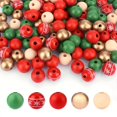thumbnail image 1 of Wovilon 50 Mixed Color Christmas Wooden Round Beads 0.62in Hand Made Beaded Material Colorful Wooden Beads Bracelet Necklace Accessories Christmas, 1 of 7