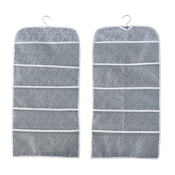 Wovilon 510 Non-Woven Double-Sided Storage Bag Washable Wardrobe Multi-Pocket Bra Hanging Bag Door Rear Socks Storage Bag