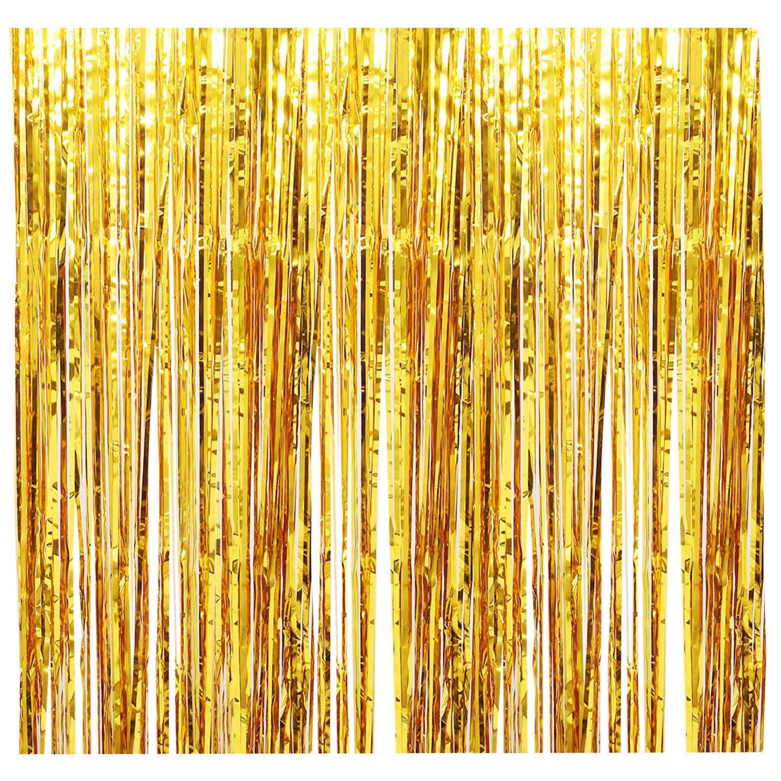 Gold Fringe Curtain Backdrop 2mx1m, Gold Streamer Curtains, Metallic Tinsel  Foil Fringe, Gold Party Decorations, Backdrop Prop 