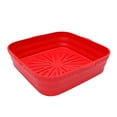 thumbnail image 1 of Wovilon 8.2"Air Fryer Silicone Pot Replaces Flammable Parchment Liner, Reusable Air Frying Pan Oven Accessories Square Tray, Square Tray Suitable For Dishwasher Fridge Oven Outdoor Fruit Basket, 1 of 8