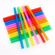 Wovilon Boba Straws, 8.3 inches Jumbo Straws 100-Pieces, Multicolor Plastic Disposable Individually Wrapped Long Drinking Straw for Boba, Fruit Smoothies, Milkshakes, Bubble Tea