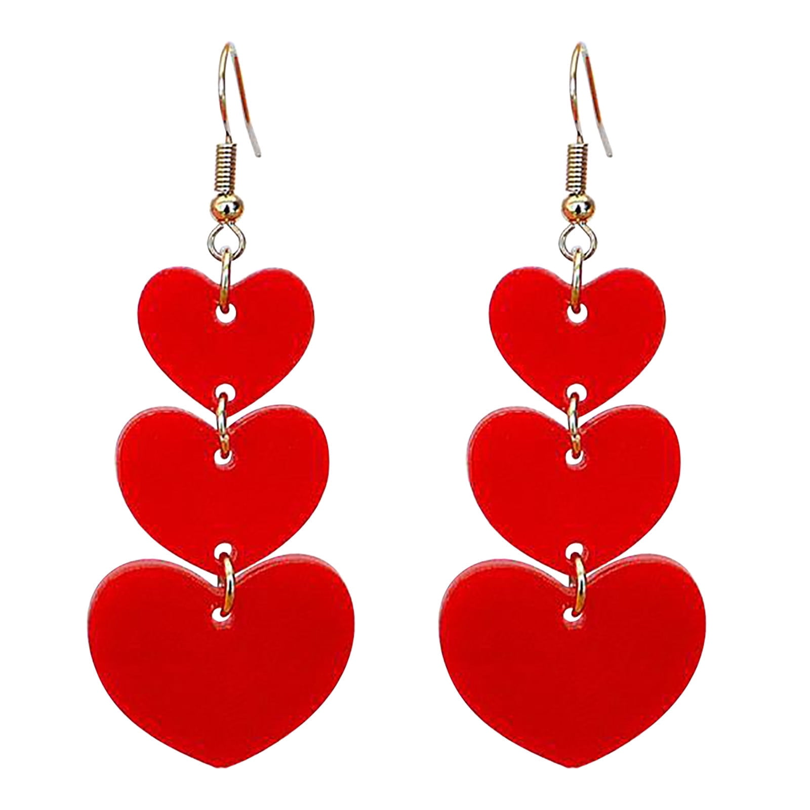 Wovilon Acrylic Love Heart Earrings, Lightweight Heart Statement ...