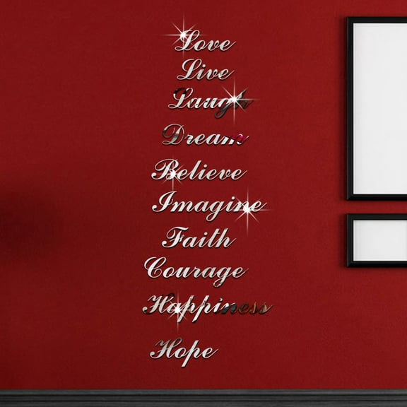 Wovilon Acrylic Mirror Effect Quote Art Stair Decals Wall Sticker Home Decor Home Decor Wall Stickers & Murals Wall Stickers for Bedroom, Living Room