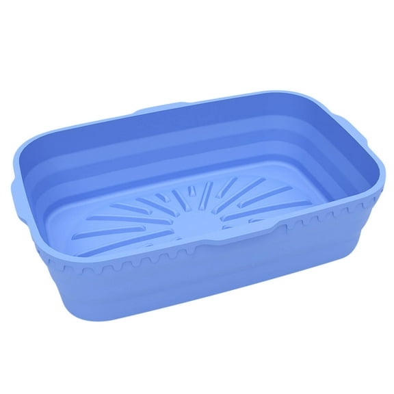 Wovilon Air Fryer Silicone Pot Replaces Flammable Parchment Liner, Reusable Air Frying Pan Oven Accessories Rectangle Tray, Rectangle Tray Suitable For Dishwasher Fridge Oven Outdoor Fruit Basket.