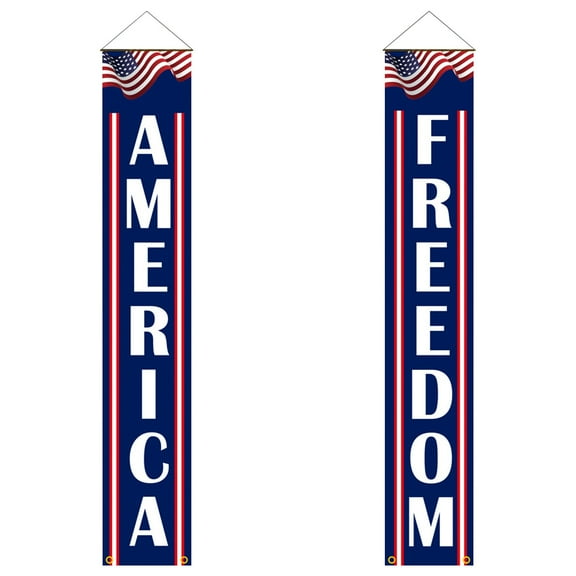Wovilon American Flag Patriotic Soldier Porch Sign Banners Independence Day Decoration For Memorial Decor Hanging Veterans Day Labor Day Hanging Banner For Yard Indoor Outdoor 4Th Of July Decorations