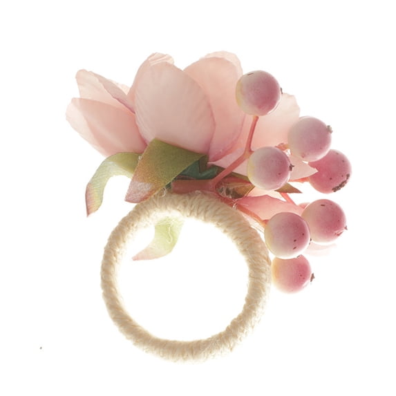Wovilon Artificial Flowers For Decoration Outdoor Rose Flower Napkin Rings Artificial Flower Napkin Holders Serviette Buckles