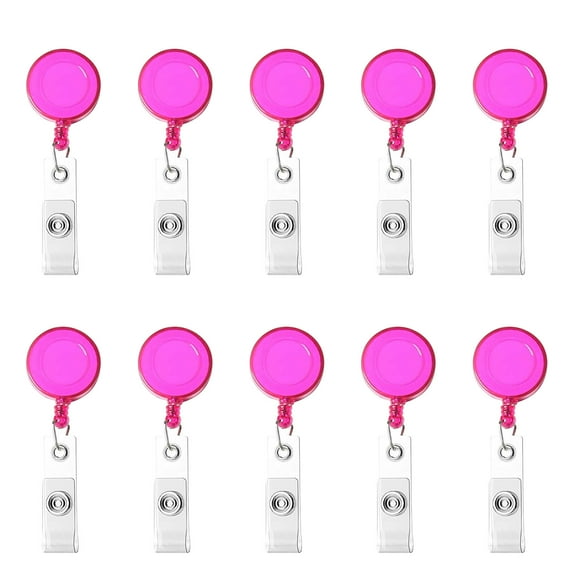 Wovilon Badge Reel, Retractable Badge Reel With Metal Belt Clip, 10 Pcs Retractable Badge Holder Id Badge Reel Clip For Id Card Badge Holder Key Keychain Holders (10 Colors)