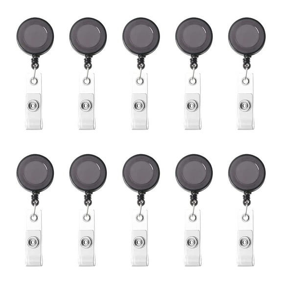 Wovilon Badge Reel, Retractable Badge Reel With Metal Belt Clip, 10 Pcs Retractable Badge Holder Id Badge Reel Clip for Id Card Badge Holder Key Keychain Holders (10 Colors)