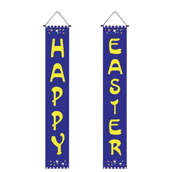Wovilon Banners And Signs Customize Easter Porch Sign Happy Easter Banner Indoor Outdoor Wall Hanging Flag Banners