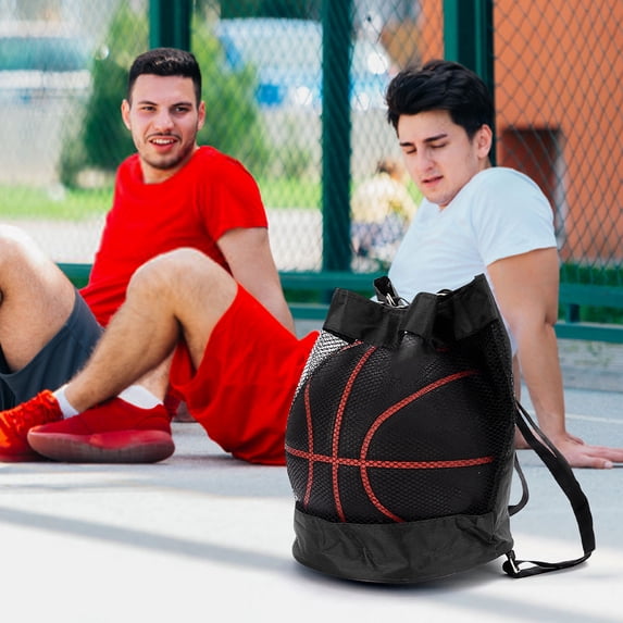 Wovilon Basketball Bag, Durable Athletic Ball Storage Backpack, Versatile Drawstring Sports Bag for Basketball Volleyball Soccer, Portable Waterproof Gear Bag with Adjustable Shoulder Straps