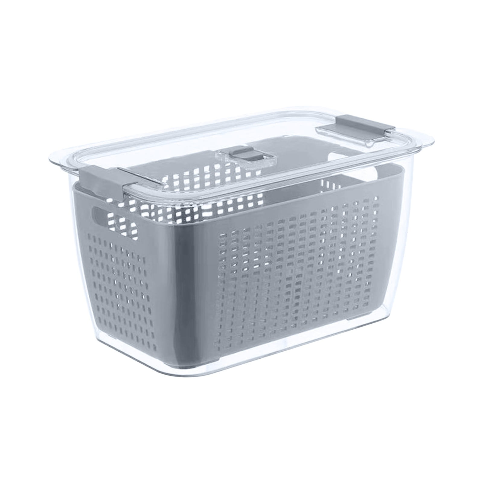 Wovilon Baskets Fruit Vegetable Storage Containers For Fridge Draining Fresh Containers 3 In 1 Produce Storage Containers Large Organizer Bins With Lid Colander