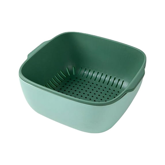 Wovilon Baskets Household Kitchen Double Layer Vegetable Sink Basket Fruit Basket