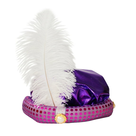 Wovilon Beautiful Gypsies Fortunes Teller Arabian Hat Feather Feather Hat Cover Costume Party Decoration