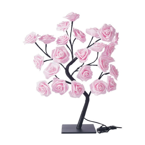 Wovilon Beautiful Rose Bouquet Led Tree Table Lamp Lights Party Wedding Home Decor Gift Desk Lamps For Home Office Led Desk Lamp