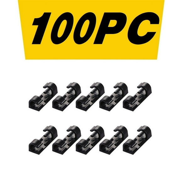 Wovilon Black 20Pc Self-Adhesive Desktop Cable Organizer Fixing Clamp Household Tool Set