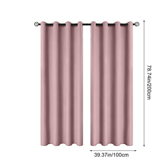 Wovilon Blackout Curtains, 78.7 x 39.4 Inches Soft Textured Fade Resistant Fabric, Complete Privacy Protection Temperature Regulating, Energy Saving Curtain for Patio Nursery Office