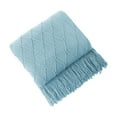 thumbnail image 1 of Wovilon Blanket Soft Knitted Blanket Fringed Blanket Sofa Blanket Sleeping Blanket 180x130cm, 1 of 6
