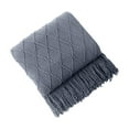 thumbnail image 1 of Wovilon Blanket Soft Knitted Blanket Fringed Blanket Sofa Blanket Sleeping Blanket 180x130cm, 1 of 6