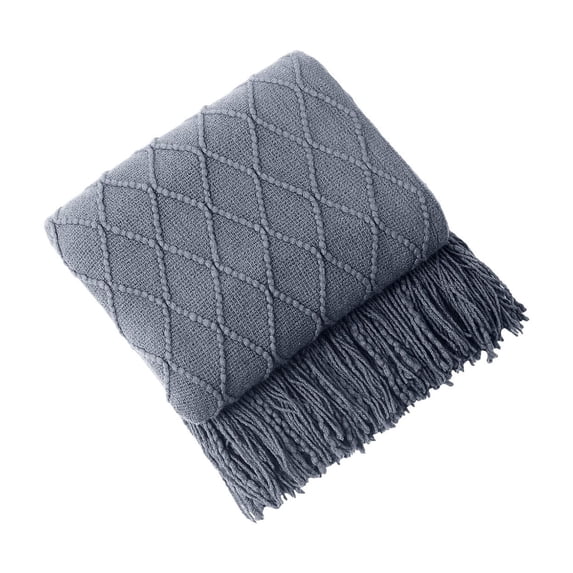 Wovilon Blanket Soft Knitted Blanket Fringed Blanket Sofa Blanket Sleeping Blanket 180x130cm