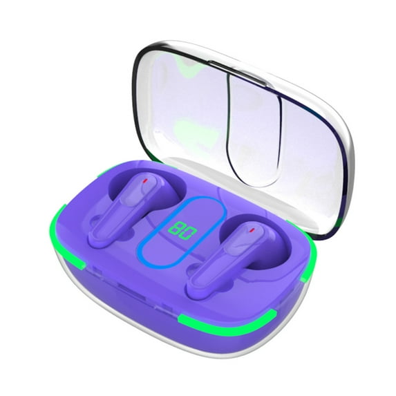 Wovilon Bluetooth Earbuds With Transparent Charging Case Long Endurance Touch Support Bt Earphone Led Battery Display Noise Reduction Earphone For Music, Game Low Latency Earphone