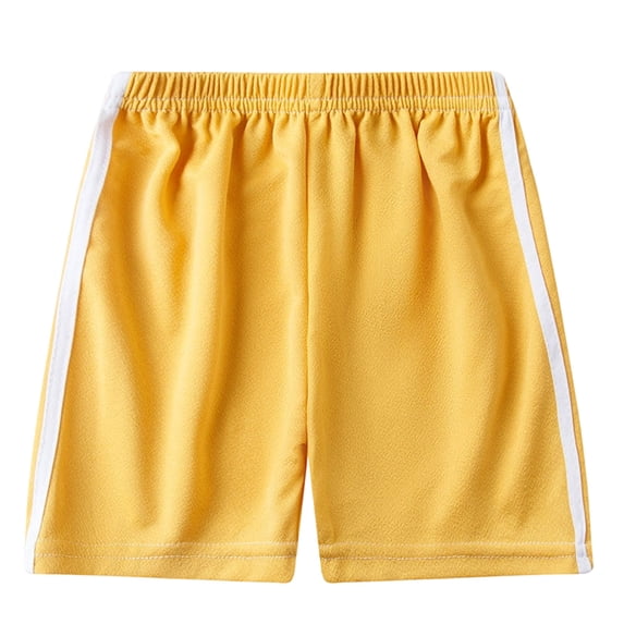Wovilon Boys Athletic Shorts with Contrast Side Stripes, Elastic Waistband Lightweight Activewear, Quick-Dry Sports Bottoms for Kids Summer Playground and Daily Wear, Loose Fit