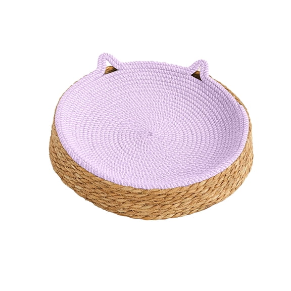Wovilon Breathable Rattan Pet Bed Round Shaped Dog Mat For Pet Cozy Sleeping Cushion Deep Pet Supply For Relaxation