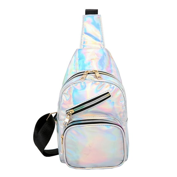 Wovilon Bright Leather Small Sling Colorful Backpack Multi-Purpose Chest Bag Hiking Outdoor