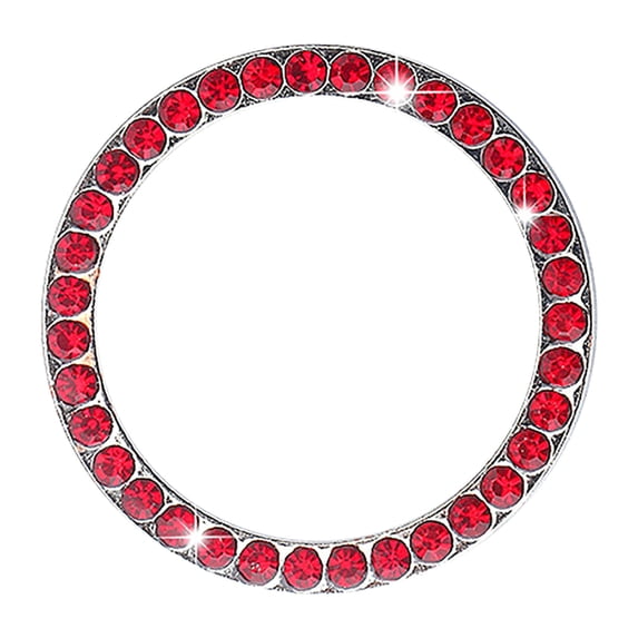 Wovilon Car One-Key Start Button Decorative Ring Handmade Diamond Crystal