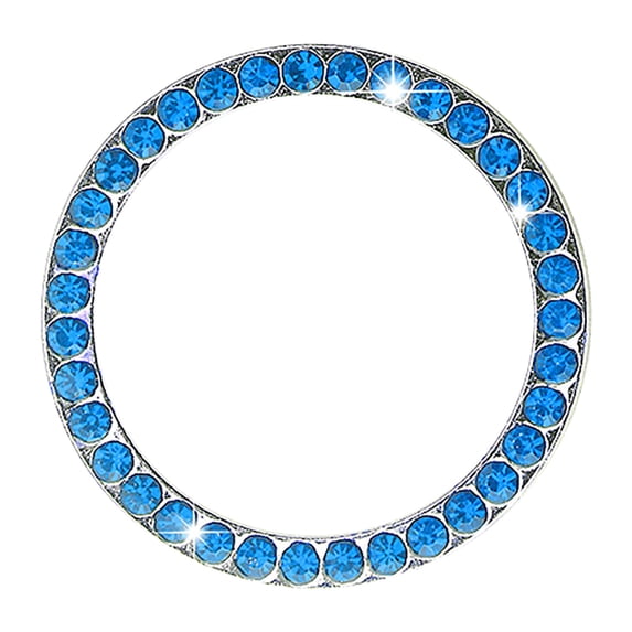 Wovilon Car One-Key Start Button Decorative Ring Handmade Diamond Crystal