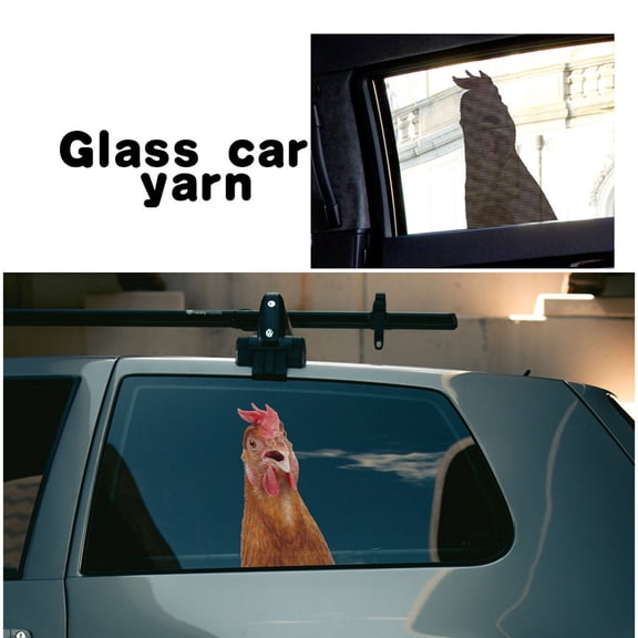 Wovilon Cartoon Rooster Semi Through Single Through Pvc Window Stickers Holiday Car Glass Decoration Self Pasting Paper