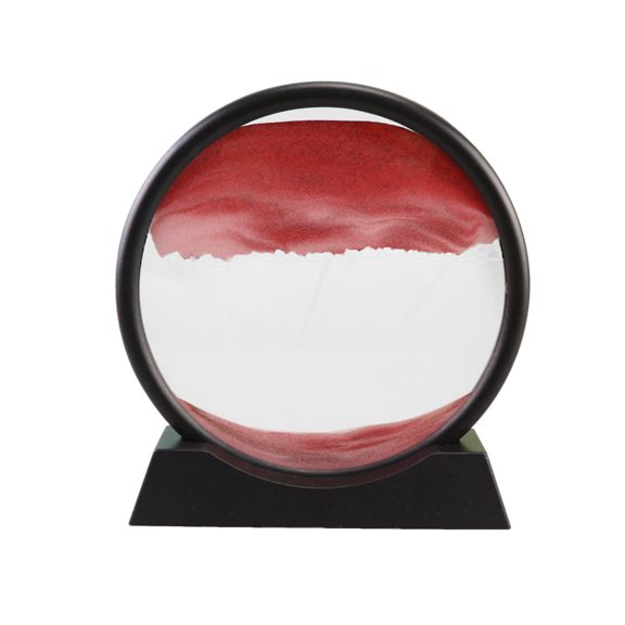 Wovilon Moving Sand Art Picture Round Glass 3D 12Inch Hourglass 3D Natural Flowing Sand Picture Moving Grit Hourglass 50Ml