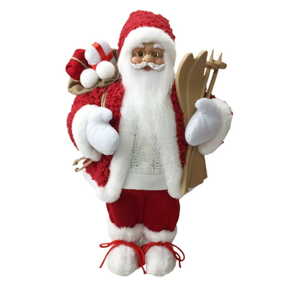 Wovilon Christmas 12 Inch Santa Claus Doll Standing Santa Claus Doll Window Decoration Supplies Gift