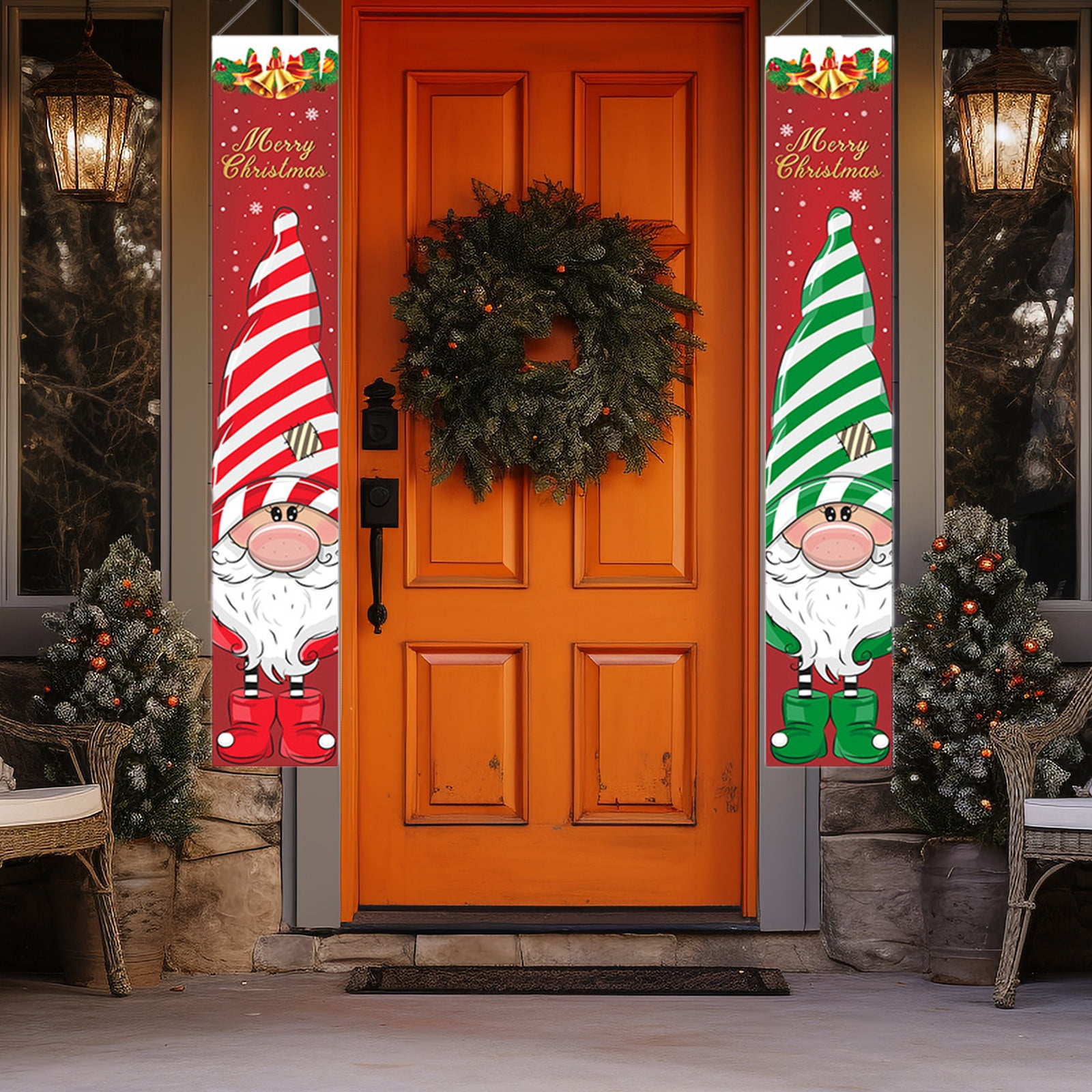 Wovilon Christmas Decor Merry Christmas Door Banners Porch Signs