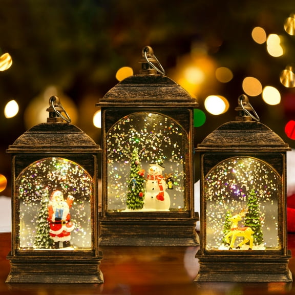 Wovilon Christmas Decorations Clearance Christmas Simulation Small Oil Lamp Wind Lantern Scene Decoration 120ml