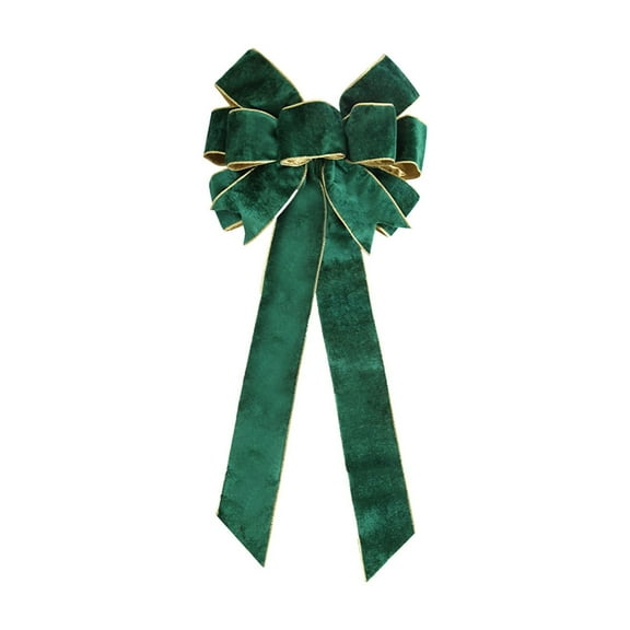 Wovilon Christmas Decorations Double Layer Velvet Bow Ornaments Christmas Home Decoration Products Gold Stamped Bow Pendants