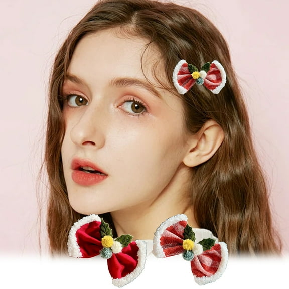 Wovilon Christmas Decorations Indoor Christmas Snowflake Water Diamond Hair Clip Top Clip Sweet And Non Hurting Hair Clip Princess Side Hair Clip Accessories