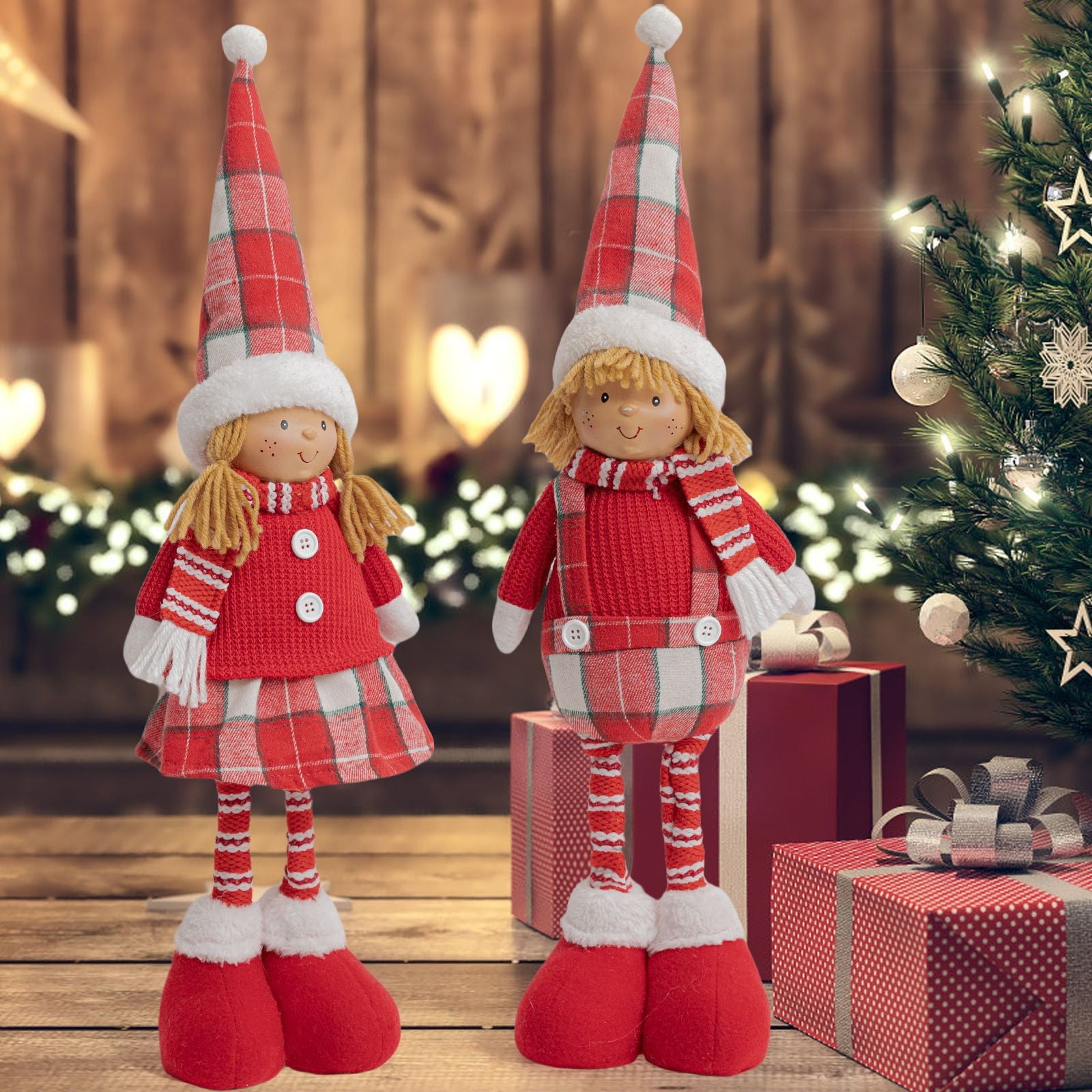 Wovilon Christmas Decorations Long Legs Christmas Decorations Sitting