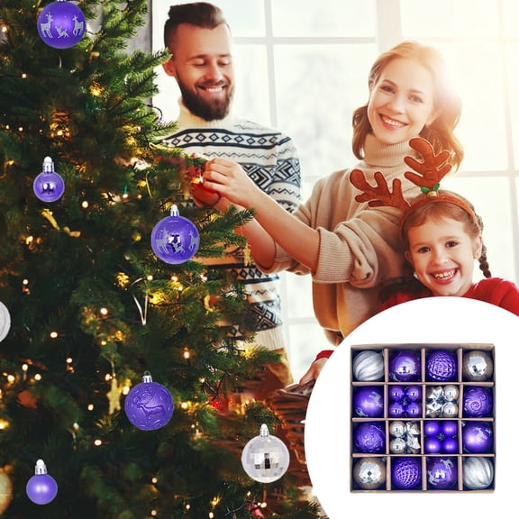 Wovilon Christmas Gifts Christmas Holiday Accessories Painted Christmas Balls Set Plastic Balls Window Available Christmas Tree Available Christmas Tree Small Pendant