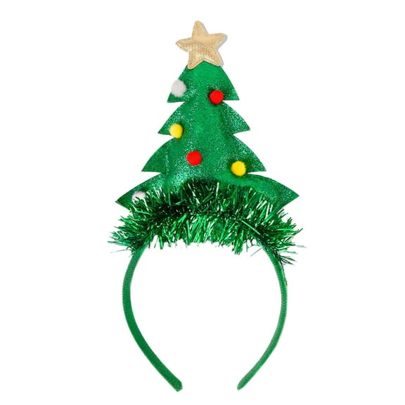 Wovilon Christmas Hat Hairband Christmas Tree Big Hat Hair Decoration Green Hat Headband Christmas Decoration