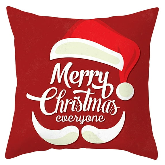 Wovilon Christmas Pillow Covers 18x18 Inch, Snowflake Shape, Santa Claus Shape, Christmas Classic Red - Super Soft, Fade and Stain Resistant