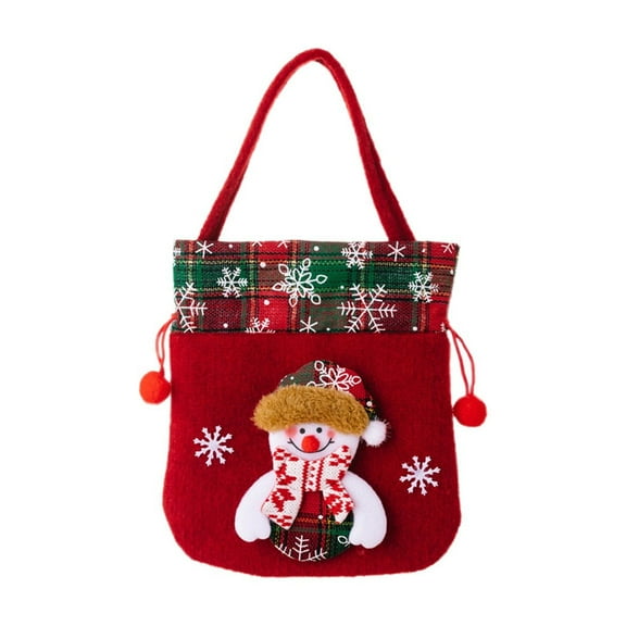 Wovilon Christmas Thickened Velvet Gift Bags Candy Bags Christmas Eve Packaging Box Christmas Gift Bags