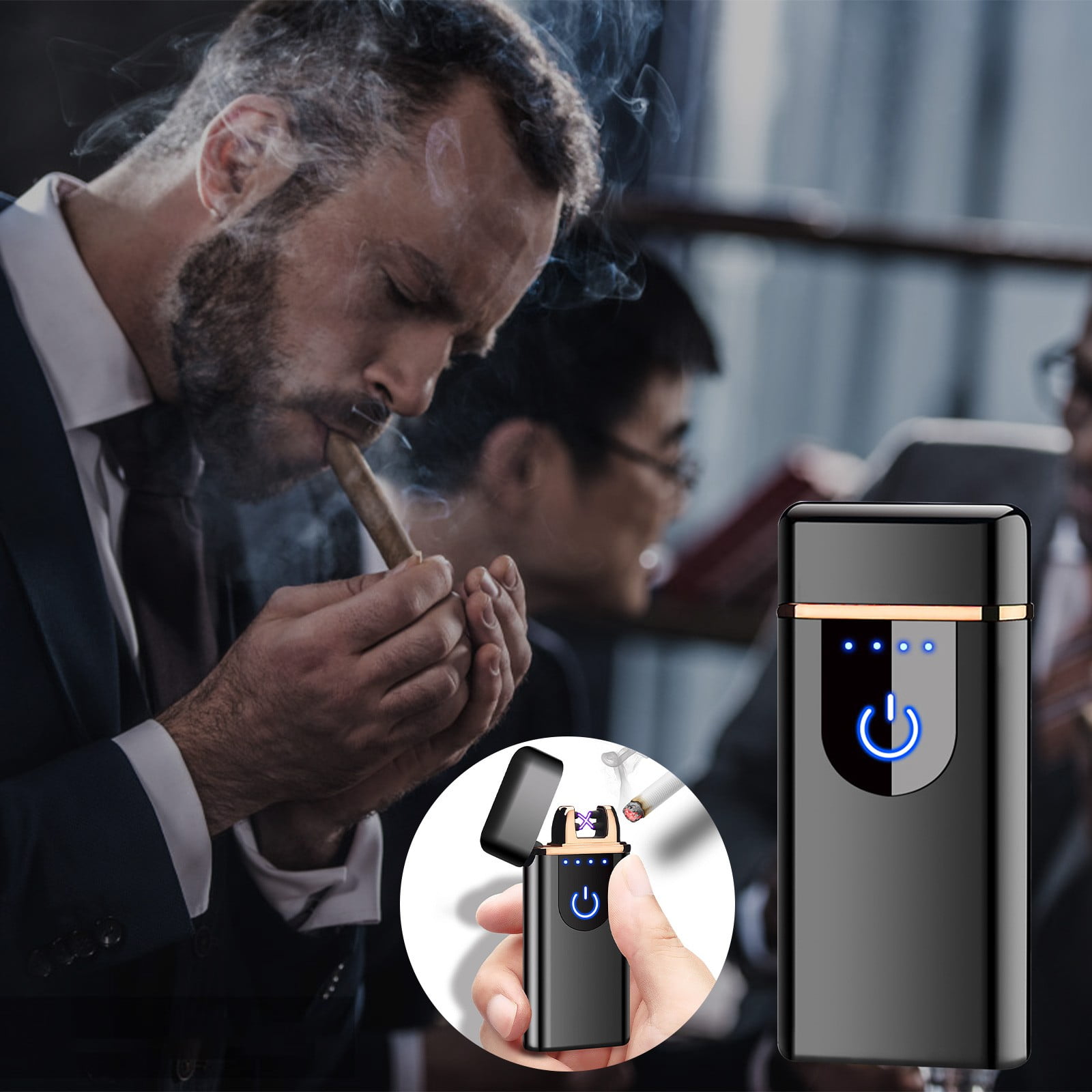 Wovilon Cigarettes Electric USB Charging Rechargeable Flameless Lighter  Screen Induction