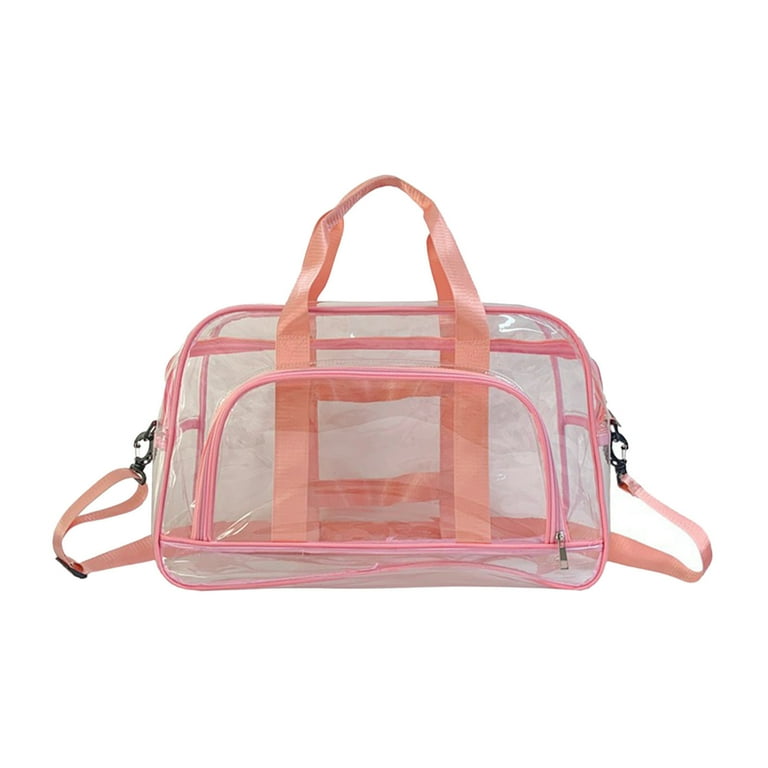 Wovilon Clear Bag for Travel Plastic Clear Tote Bag with Adjustable Strap Transparent See Through Bag Waterproof Stadium Approved