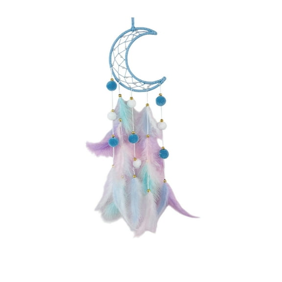 Wovilon Colorful Dreamcatcher Crescent Shaped Bedroom Dreamcatcher Handwork Wall Decoration Dreamcatcher Feather Crafts