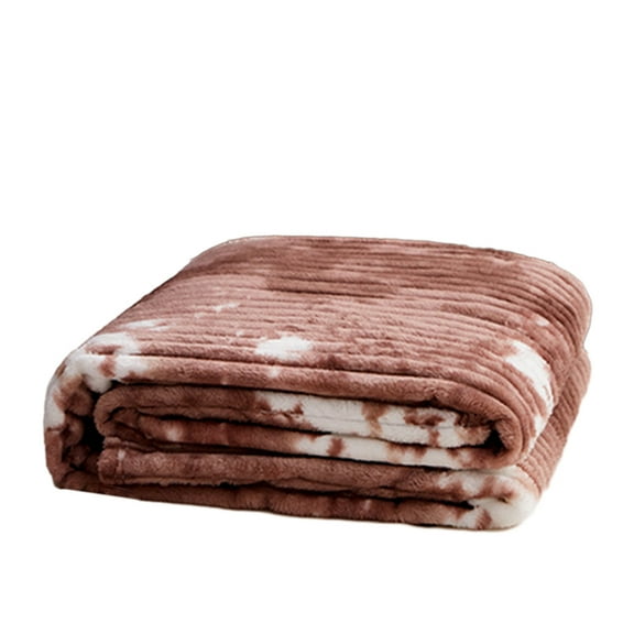 Wovilon Comfortable And Breathable Printed Drawstring Flannel Scandinavian Tie-type Velvet Office Conditioner Blanket