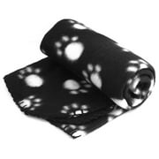 Wovilon Comfortable Soft Skin Friendly Blanket Pet Products Rose Black Claw Printing Dog Paw Print Blanket