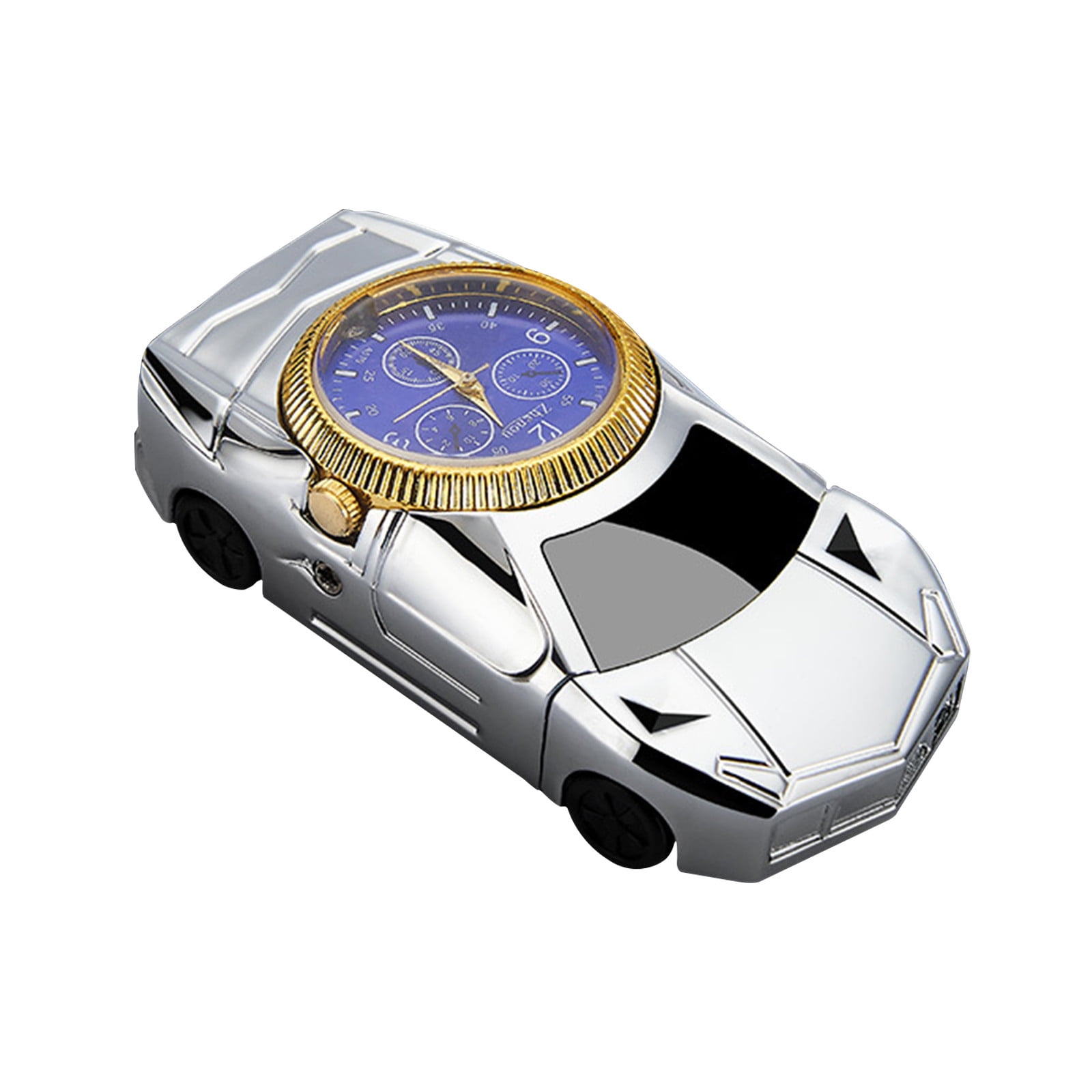 Wovilon Creative Car Shape Lighter with Watch, Metal Windproof Lighter