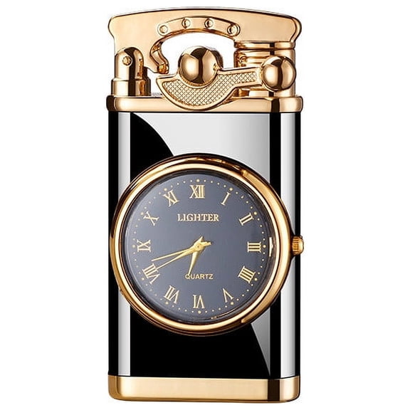 Wovilon Creative Dial Rocker Arm Iatable Lighter, Lighter with Electric Watch,Windproof Portable Candle Lighter for Grills Bbq Fireplaces Camping