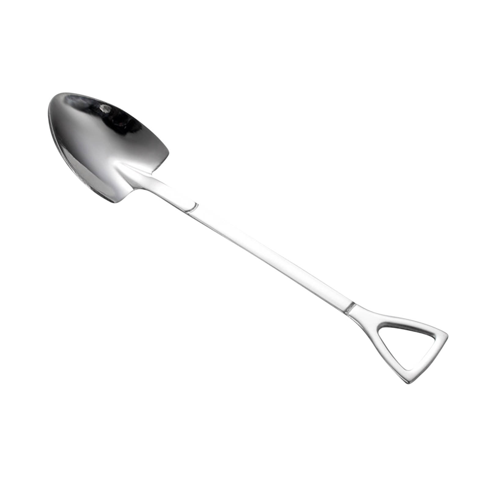 Wovilon Creative Stainless Steel Shovel Spoon Fork Coffee Spoon Mixing ...